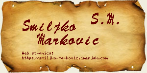 Smiljko Marković vizit kartica